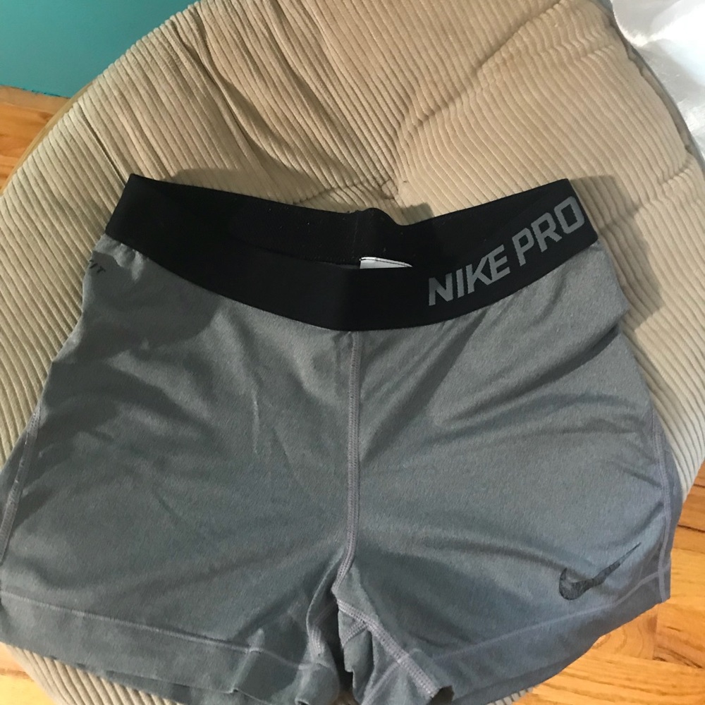 Grey and black nike pro spandex